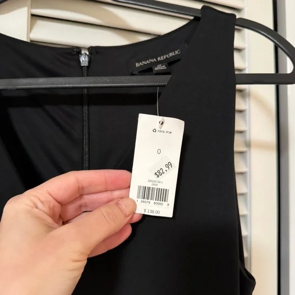 Banana Republic Sleeveless Ponte V-Neck Black Maxi Dress - Picture 2 of 5